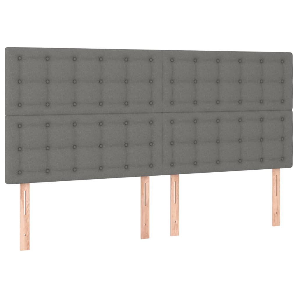 kontinentalseng med madras 160x200 cm stof mørkegrå