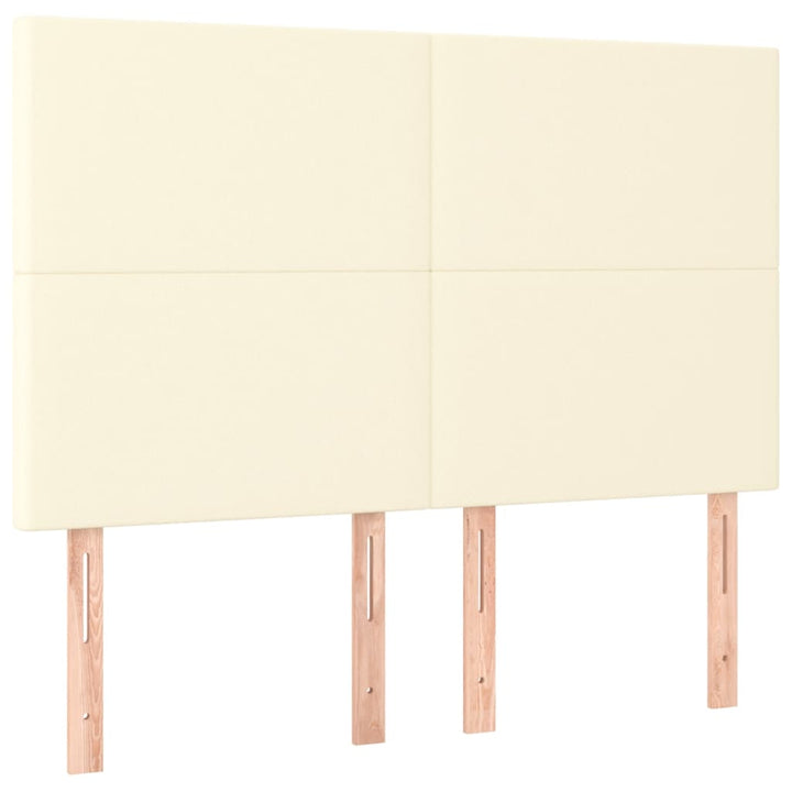 kontinentalseng med madras 140x190 cm kunstlæder cremefarvet