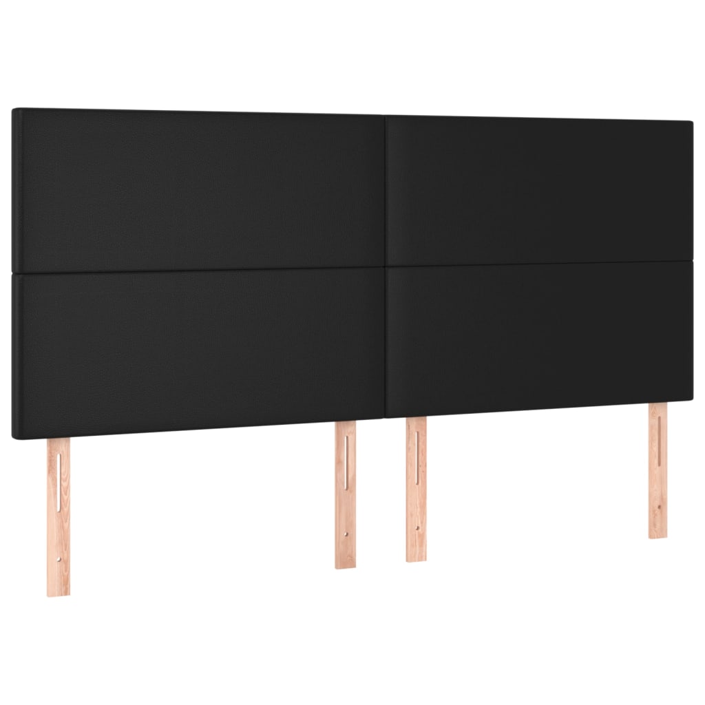 kontinentalseng 160x200 cm kunstlæder sort