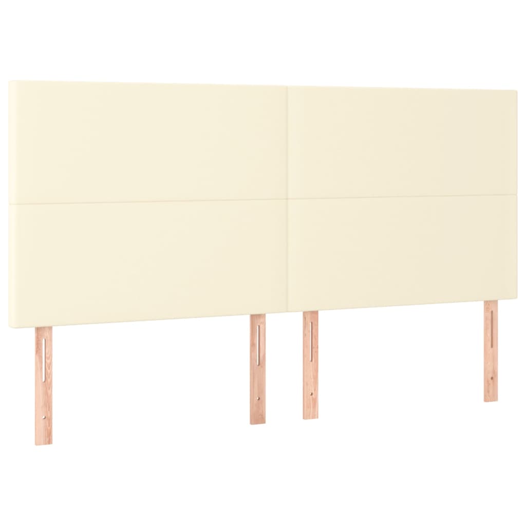 kontinentalseng med madras 200x200 cm kunstlæder cremefarvet