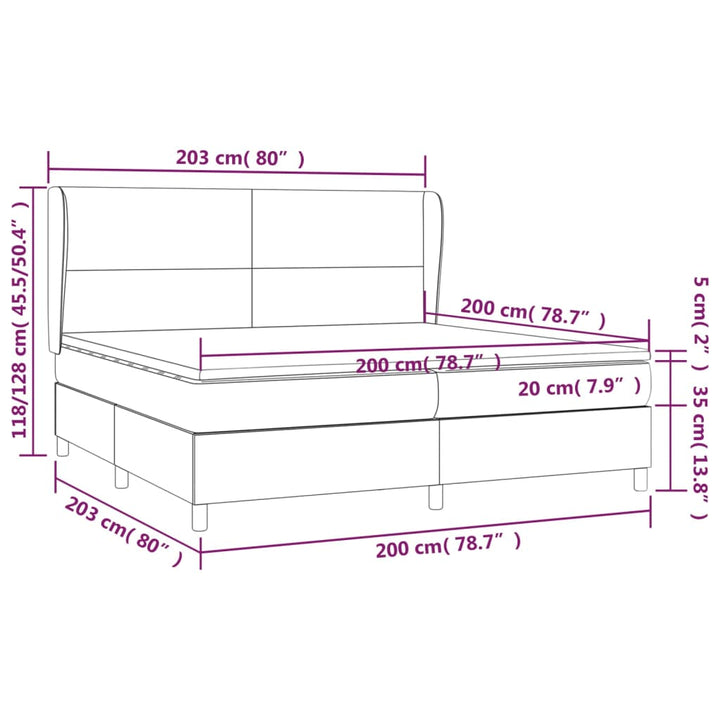 kontinentalseng med madras 200x200 cm kunstlæder cremefarvet