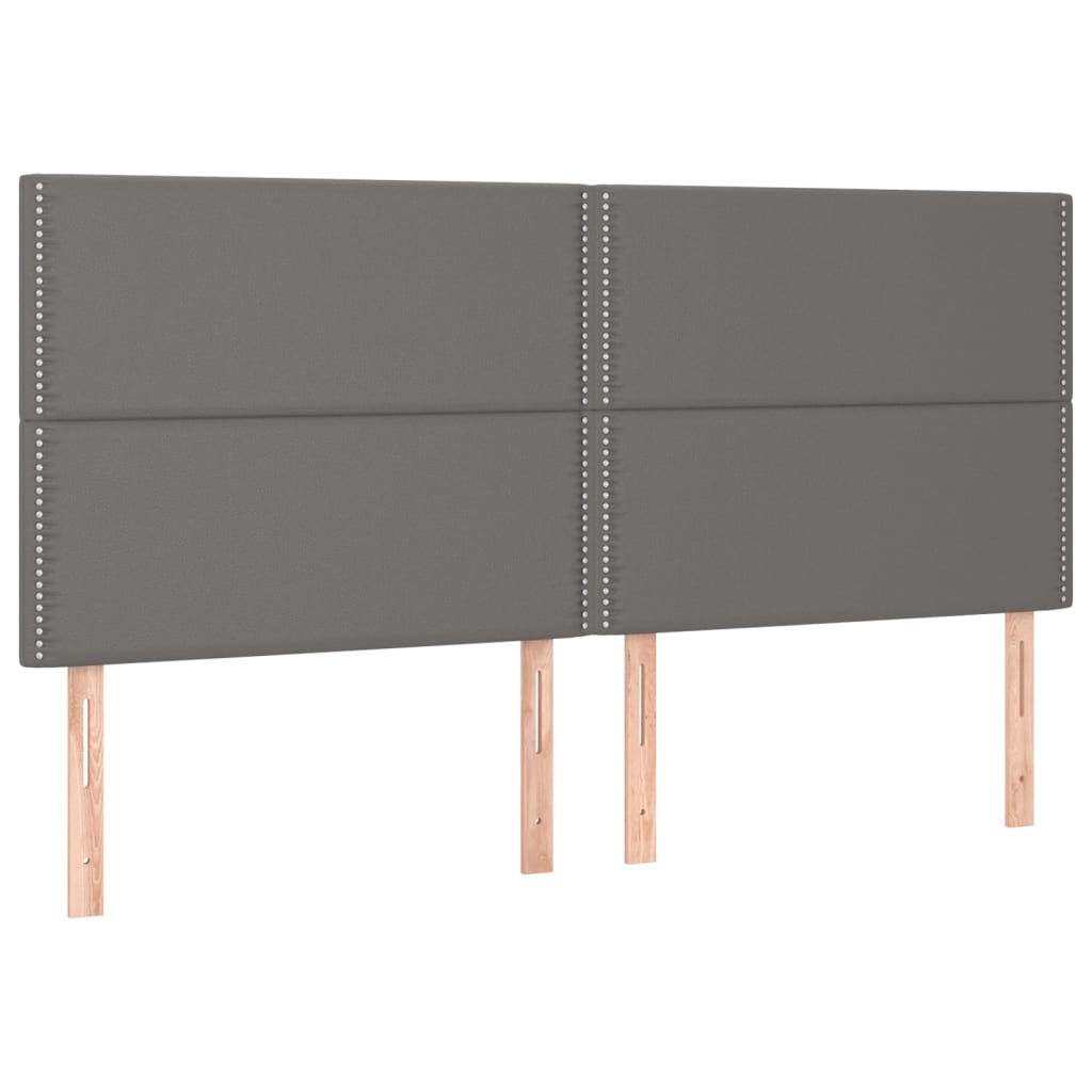 kontinentalseng med madras 180x200 cm kunstlæder grå