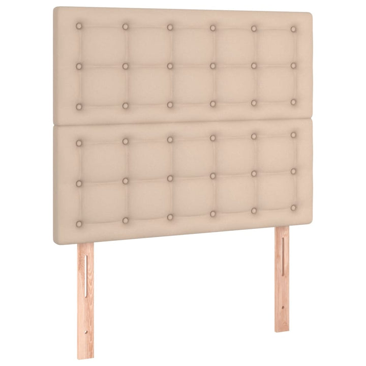 kontinentalseng 80x200 cm kunstlæder cappuccinofarvet