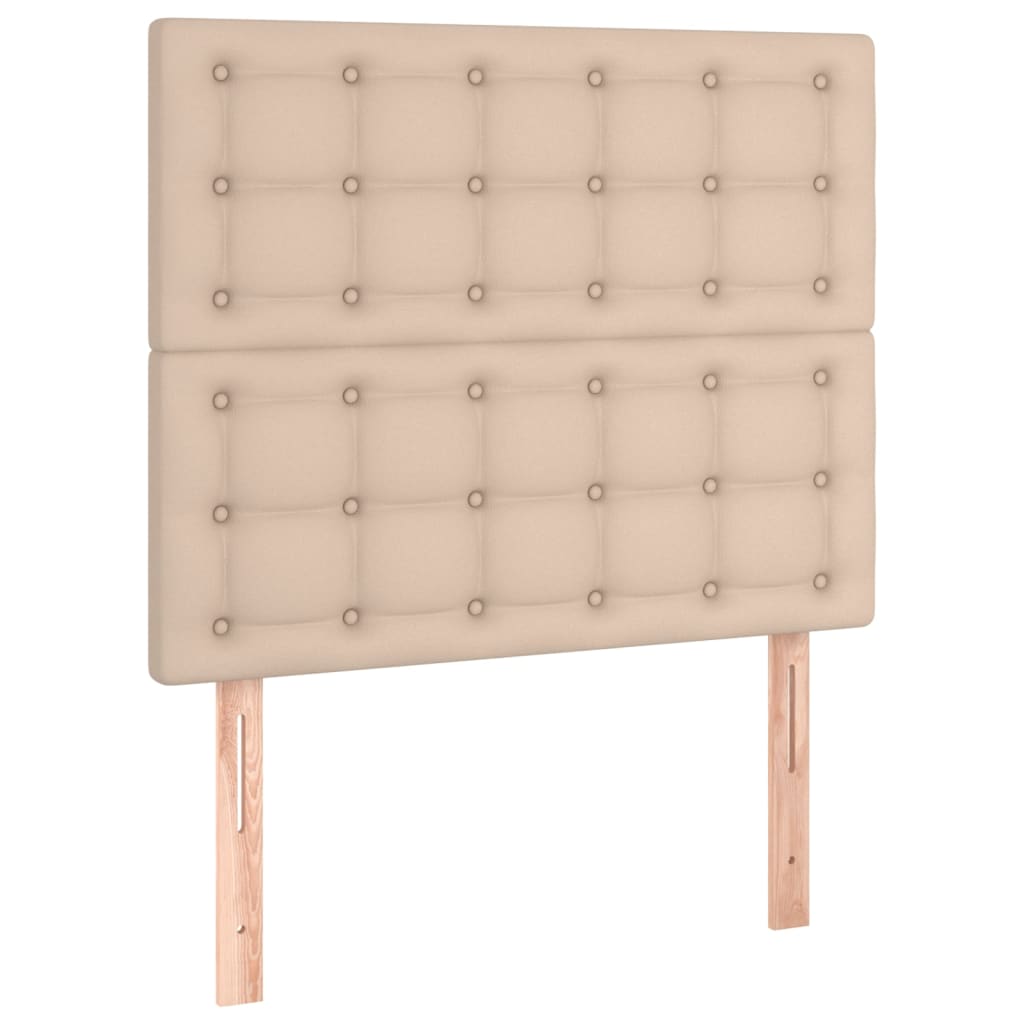 kontinentalseng 100x200 cm kunstlæder cappuccinofarvet