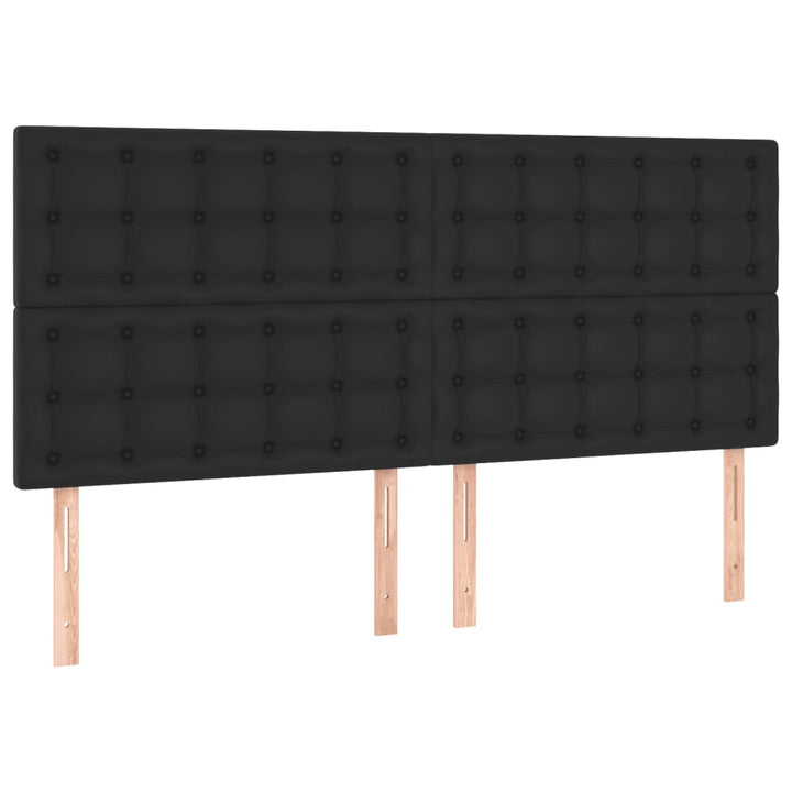 kontinentalseng 160x200 cm kunstlæder sort