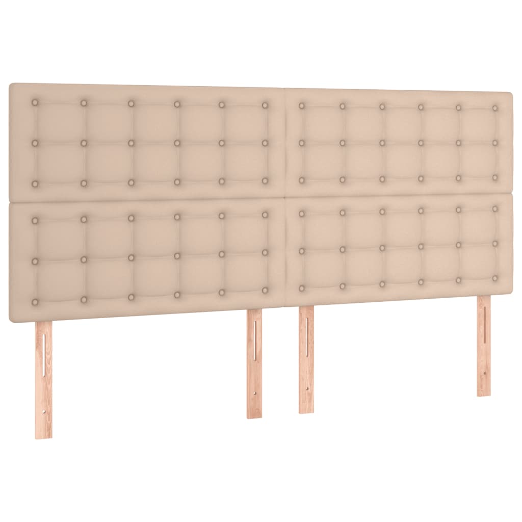 kontinentalseng 160x200 cm kunstlæder cappuccinofarvet