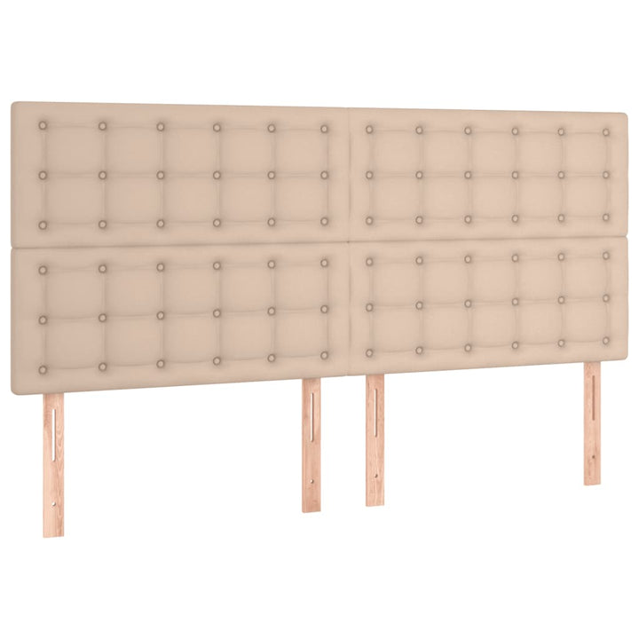 kontinentalseng 160x200 cm kunstlæder cappuccinofarvet