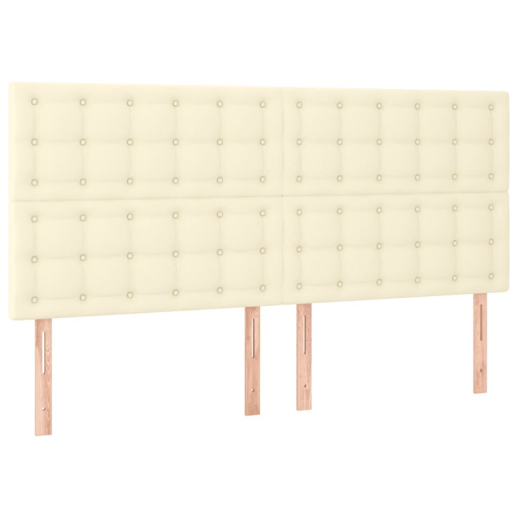 kontinentalseng med madras 180x200 cm kunstlæder cremefarvet