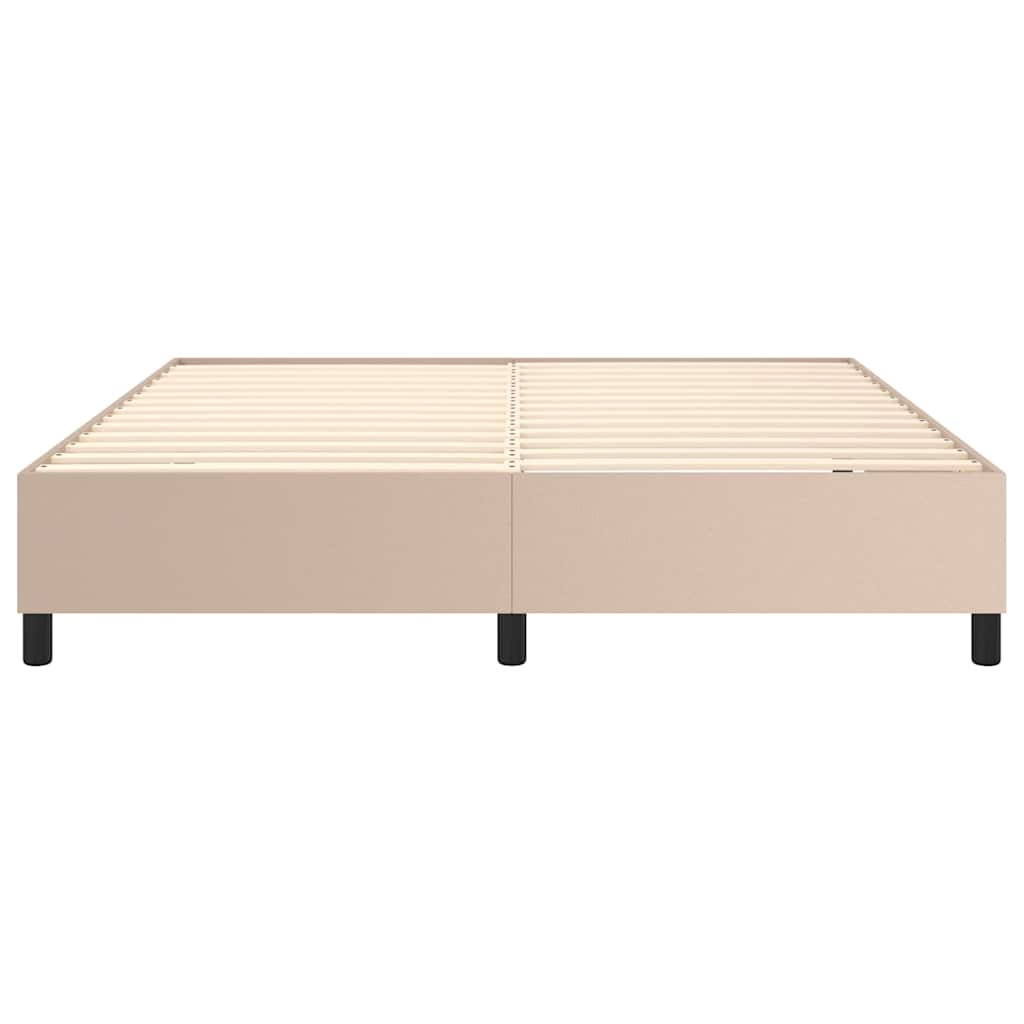 kontinentalseng 180x200 cm kunstlæder cappuccinofarvet
