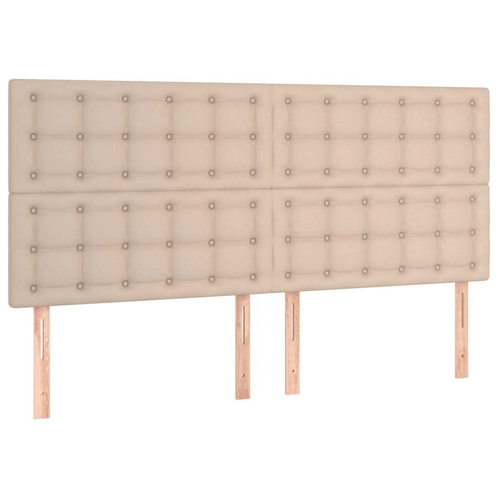 kontinentalseng 180x200 cm kunstlæder cappuccinofarvet
