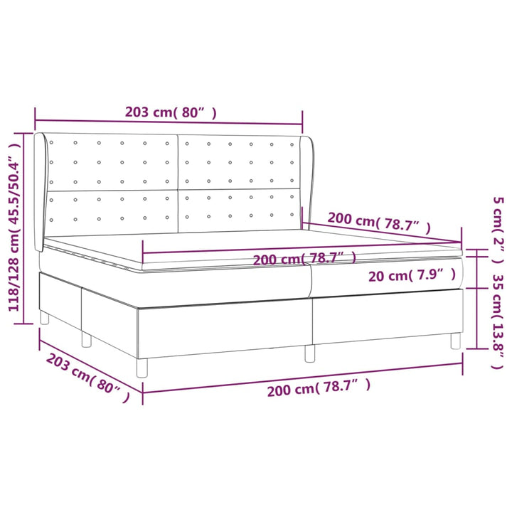 kontinentalseng med madras 200x200 cm kunstlæder cremefarvet