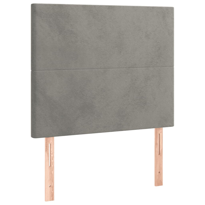 kontinentalseng med madras 100x200 cmfløjl lysegrå