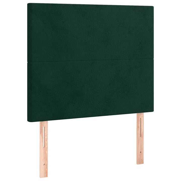 kontinentalseng med madras 100x200 cm fløjl mørkegrøn