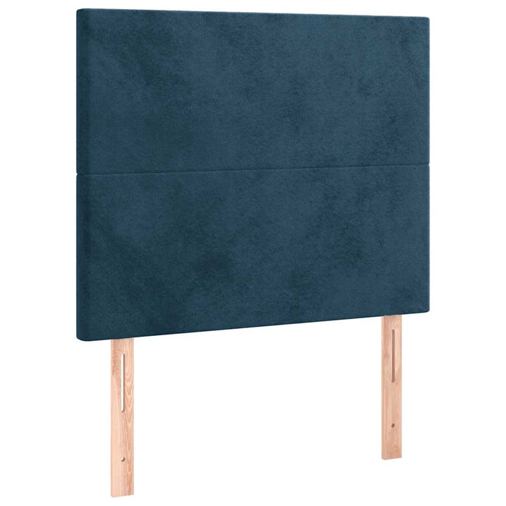 kontinentalseng med madras 100x200 cm fløjl mørkeblå