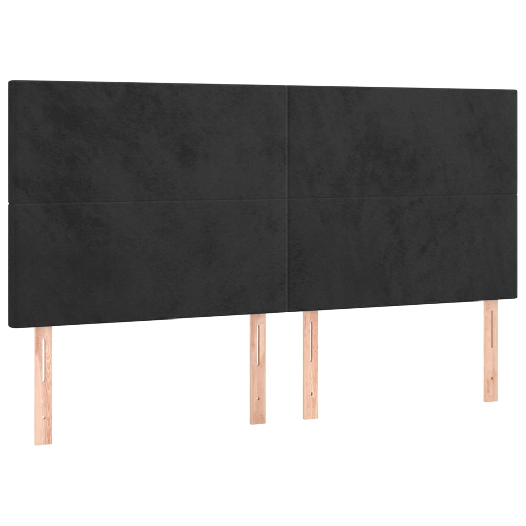 kontinentalseng med madras 180x200 cm fløjl sort