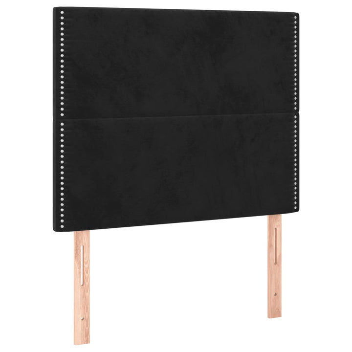 kontinentalseng med madras 90x200 cm fløjl sort