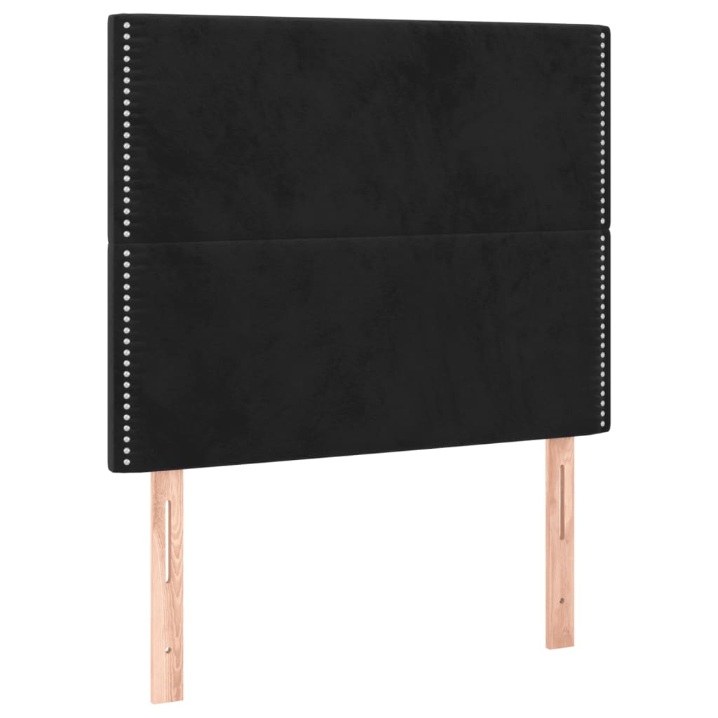 kontinentalseng med madras 90x200 cm fløjl sort