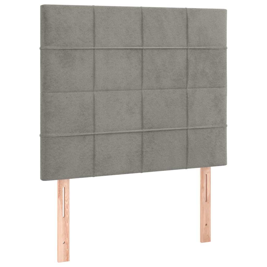 kontinentalseng med madras 100x200 cmfløjl lysegrå