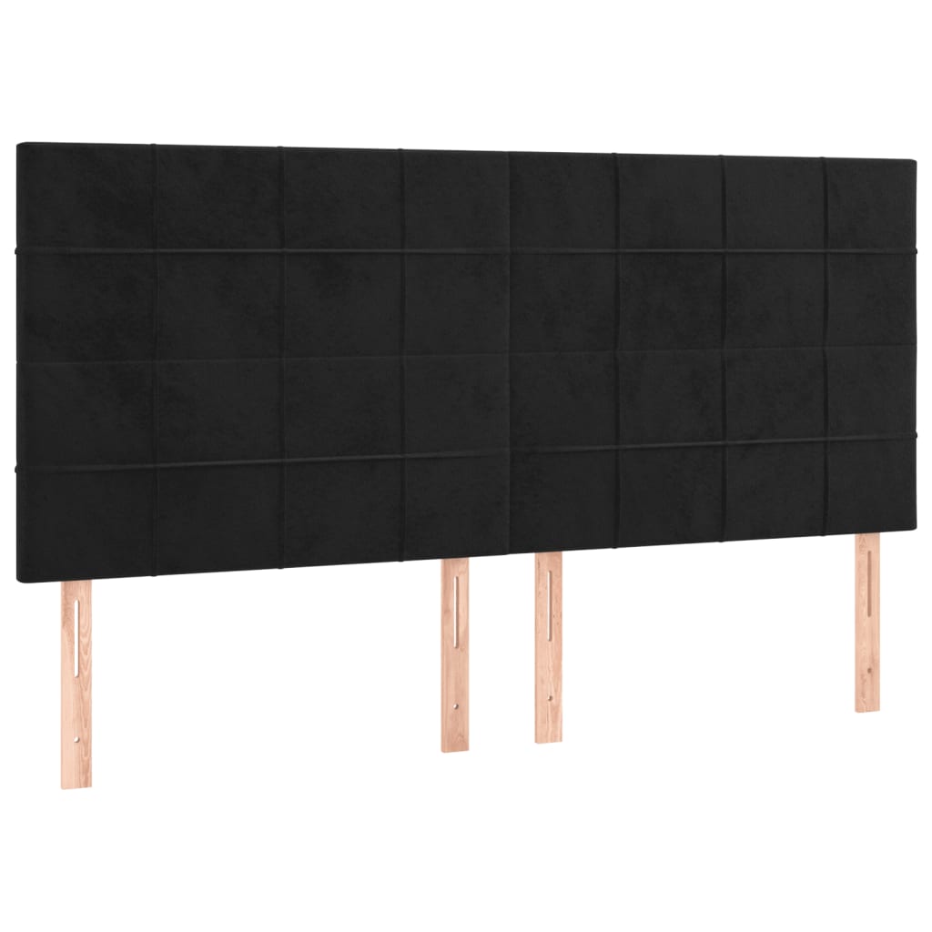 kontinentalseng med madras 160x200 cm fløjl sort