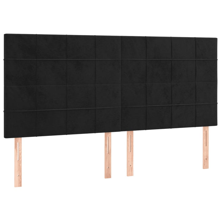 kontinentalseng med madras 160x200 cm fløjl sort