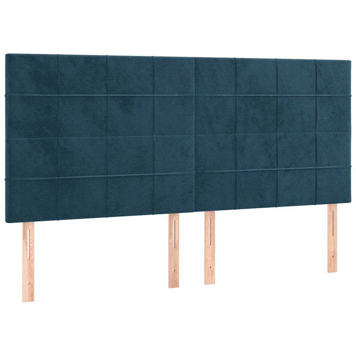 kontinentalseng med madras 160x200 cm fløjl mørkeblå