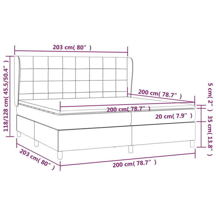 kontinentalseng med madras 200x200 cm fløjl lysegrå