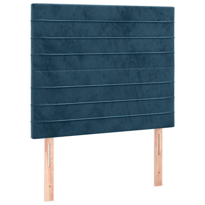 kontinentalseng med madras 90x200 cm fløjl mørkeblå