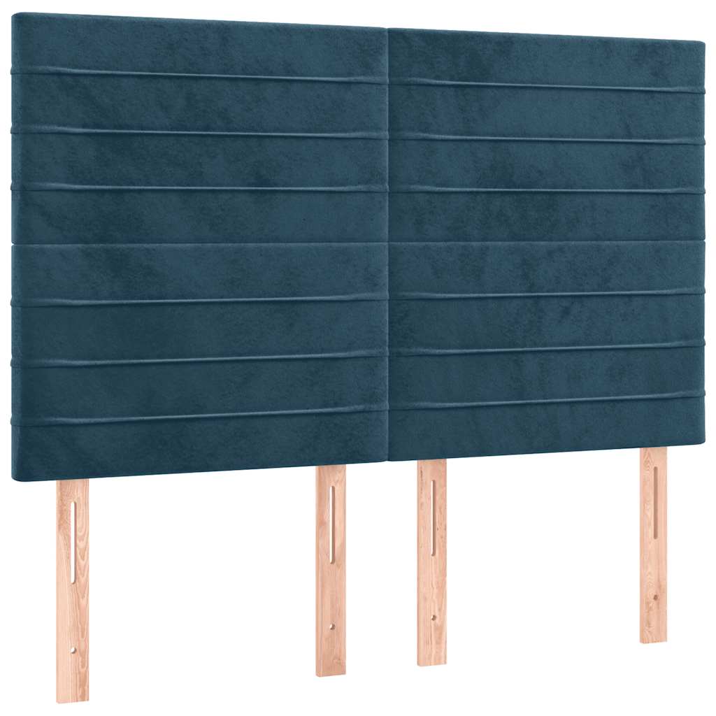 kontinentalseng med madras 140x190 cm fløjl mørkeblå