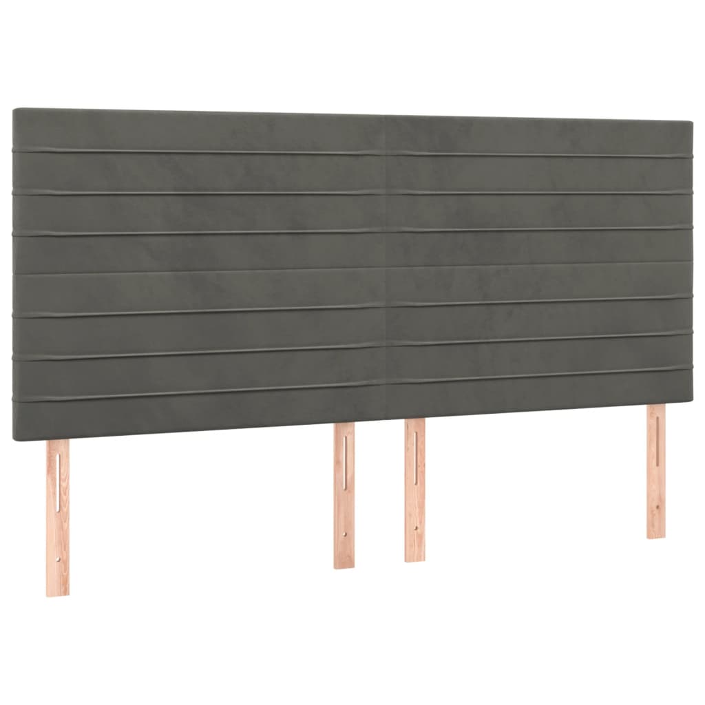 kontinentalseng med madras 200x200 cm fløjl mørkegrå