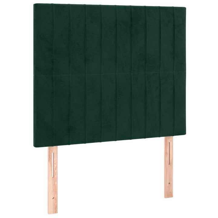 kontinentalseng med madras 100x200 cm fløjl mørkegrøn