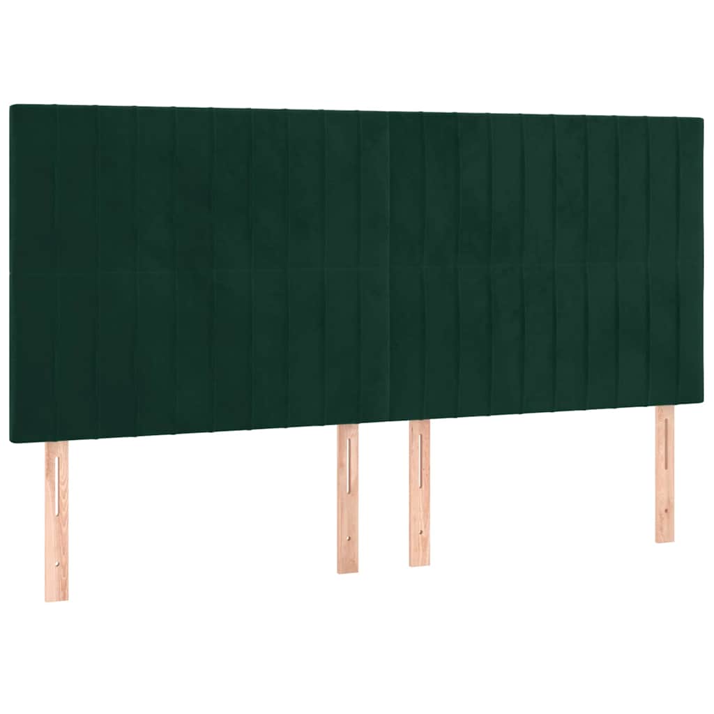kontinentalseng med madras 180x200 cm fløjl mørkegrøn