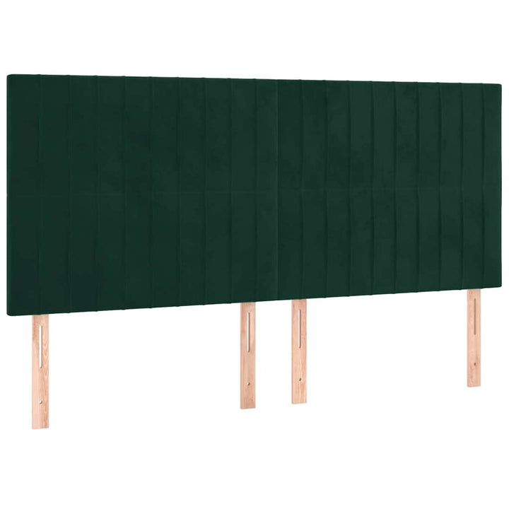 kontinentalseng med madras 180x200 cm fløjl mørkegrøn