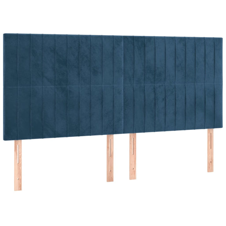 kontinentalseng med madras 180x200 cm fløjl mørkeblå