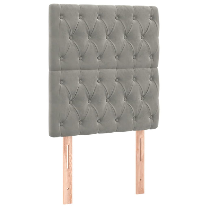 kontinentalseng med madras 80x200 cm fløjl lysegrå