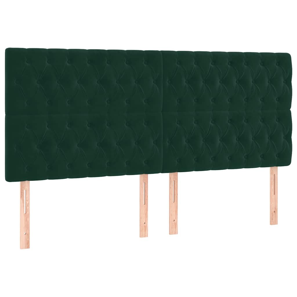 kontinentalseng med madras 180x200 cm fløjl mørkegrøn