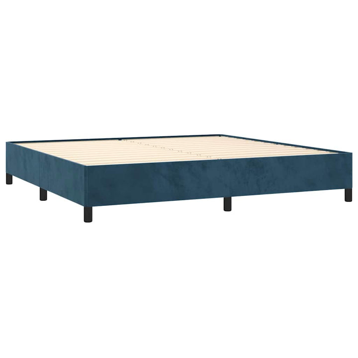 kontinentalseng med madras 200x200 cm fløjl mørkeblå