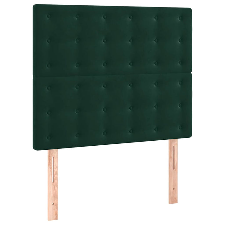 kontinentalseng med madras 100x200 cm fløjl mørkegrøn