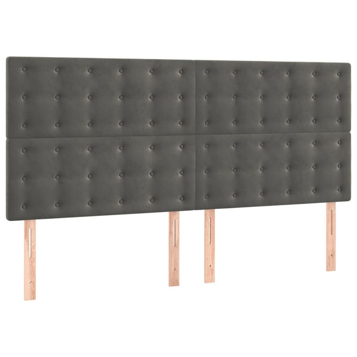 kontinentalseng med madras 180x200 cm fløjl mørkegrå
