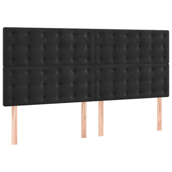 kontinentalseng med madras 180x200 cm fløjl sort
