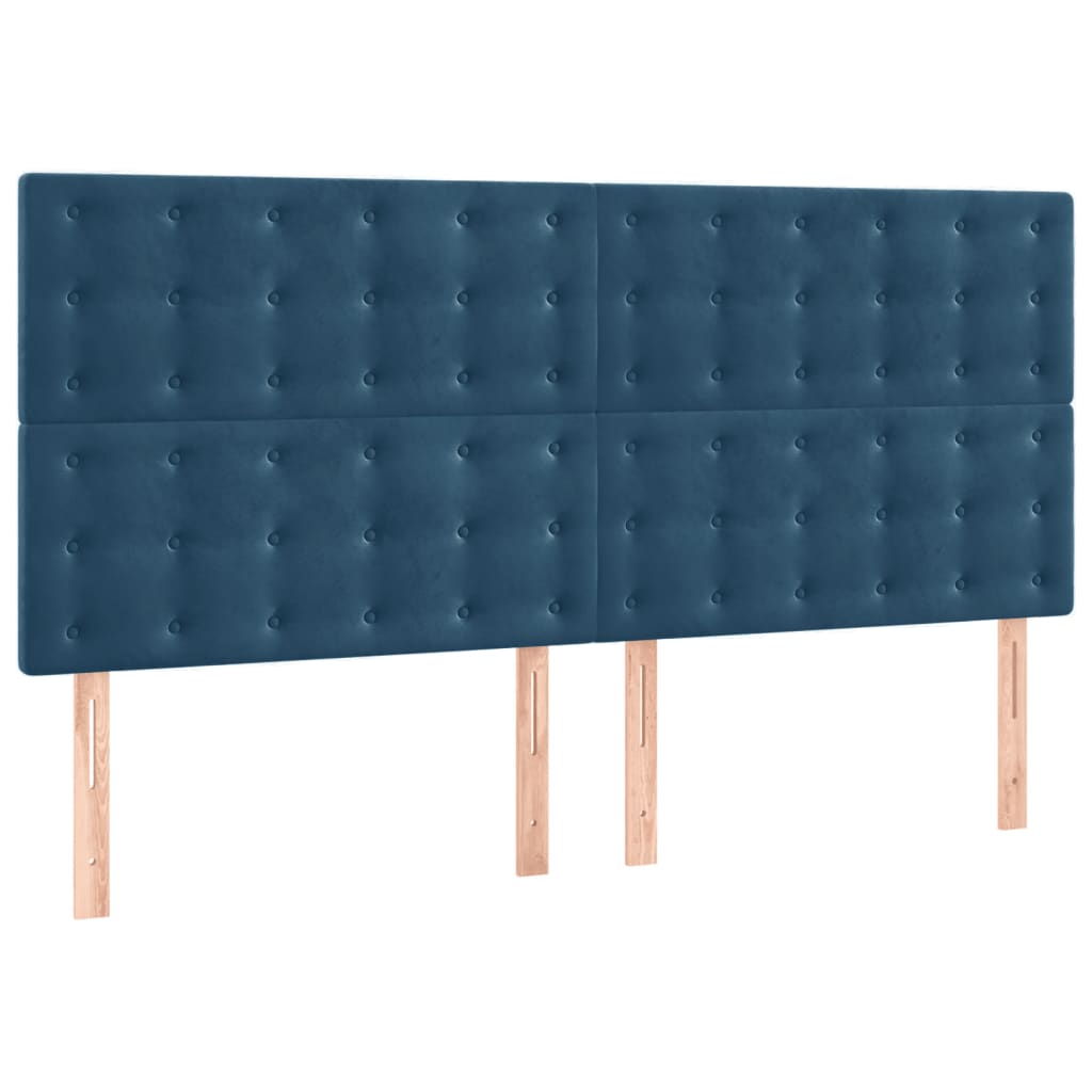 kontinentalseng med madras 180x200 cm fløjl mørkeblå