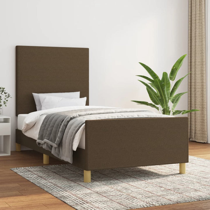 Sengeramme uden madras Mørkebrun 80x200 cm Stof