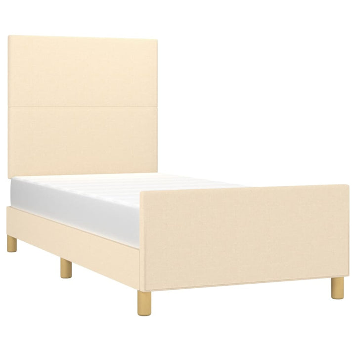 sengeramme uden madras 80x200 cm stof cremefarvet