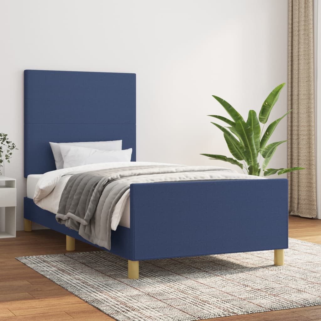 sengeramme uden madras 80x200 cm stof blå