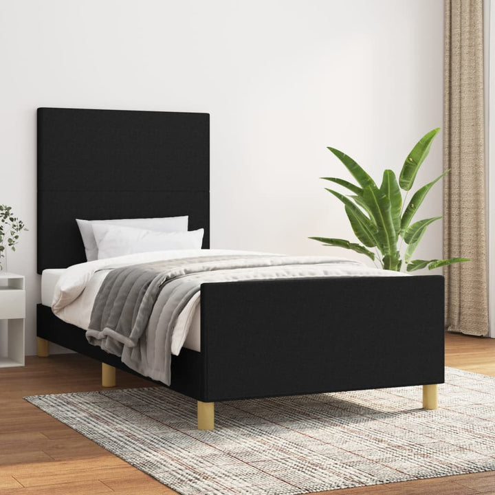 sengeramme uden madras 90x190 cm stof sort