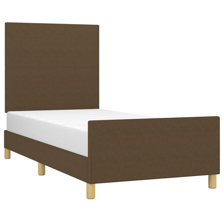 Sengeramme uden madras Mørkebrun 90x200 cm Stof