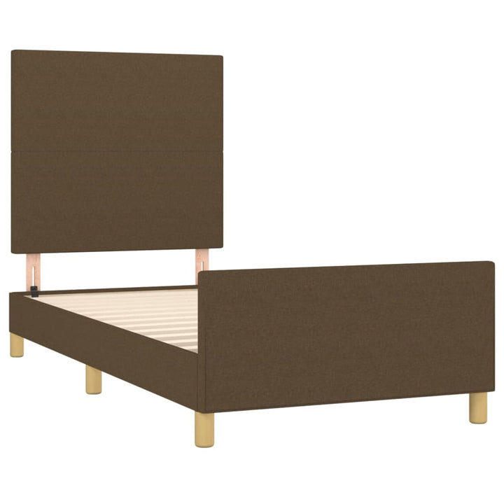 Sengeramme uden madras Mørkebrun 90x200 cm Stof