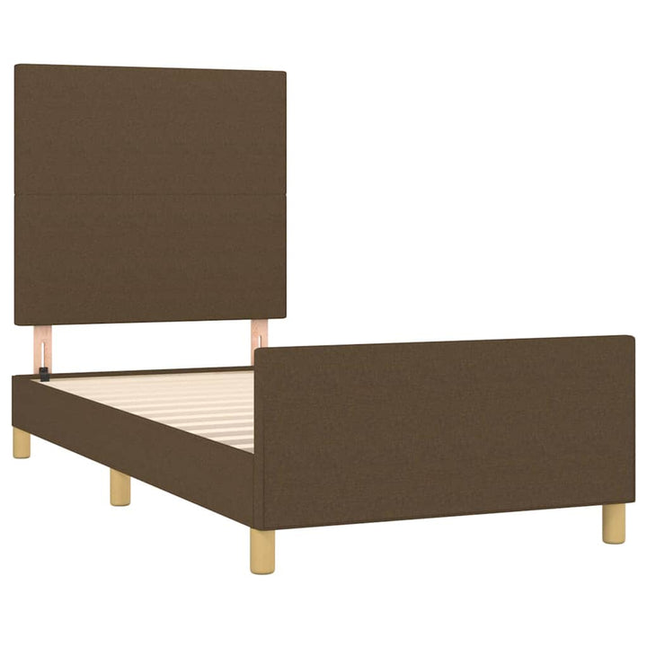 Sengeramme uden madras Mørkebrun 100x200 cm Stof