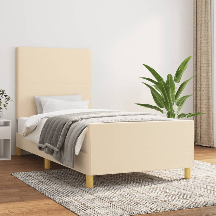 Sengeramme uden madras Creme 100x200 cm Stof