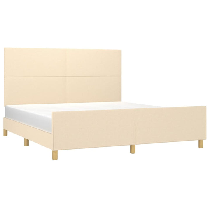 sengeramme uden madras 160x200 cm stof cremefarvet