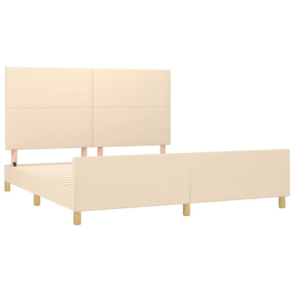sengeramme uden madras 160x200 cm stof cremefarvet
